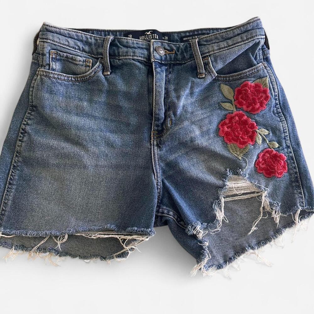 Hollister blue denim shorts with